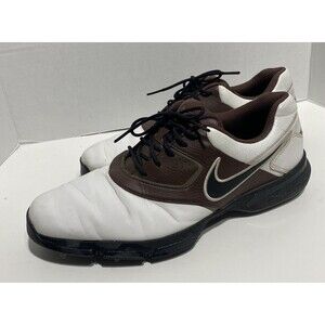 Nike Heritage Golf Shoes Men's Size 10 White/Brown 552069-101